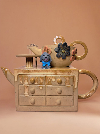 Stoneware Design Teapot