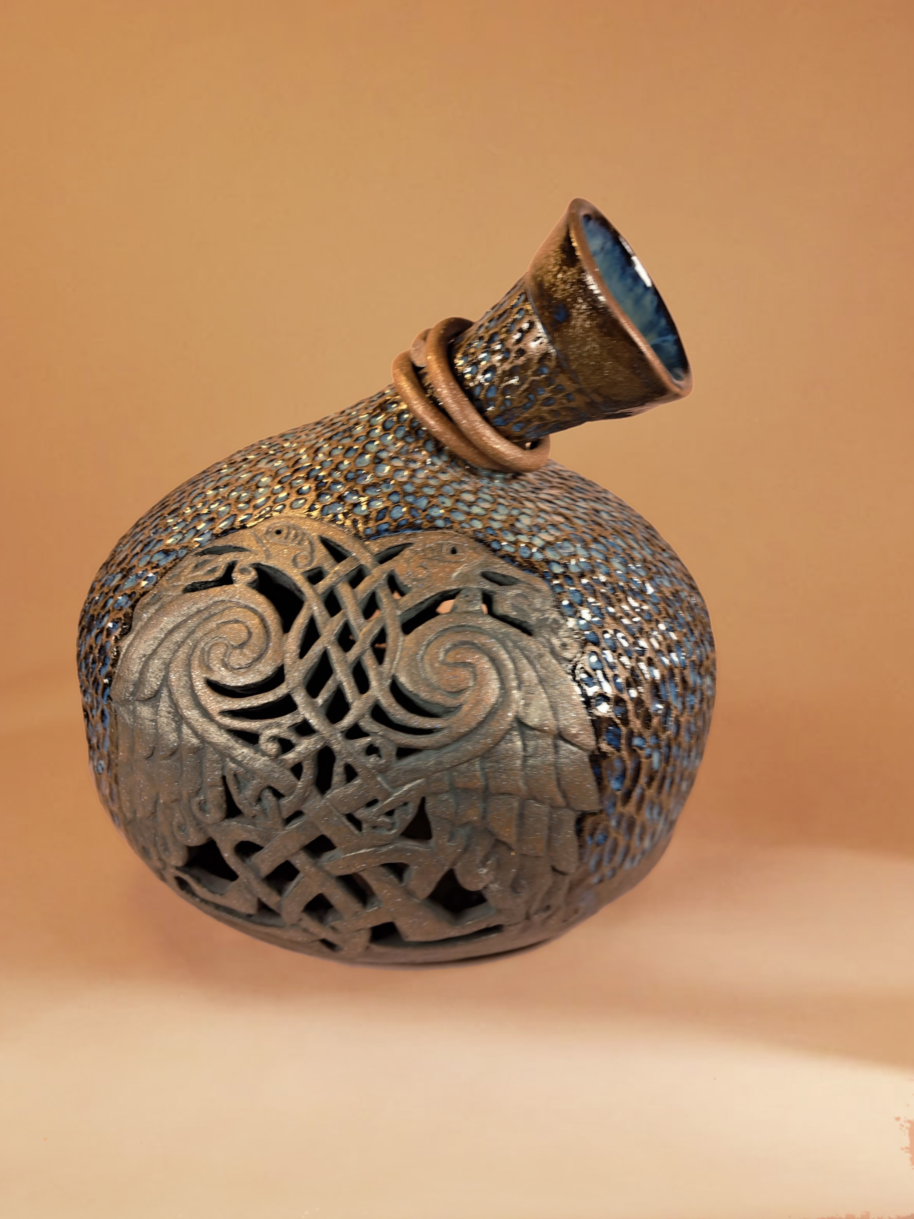 Çift Başlı Kartal Ajur Vazo